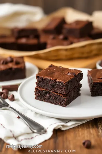 Decadent Salted Dark Chocolate Brownies presentation