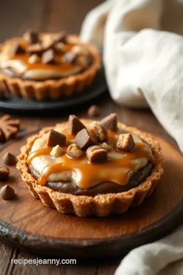 Decadent Snickers Chocolate Caramel Tart presentation