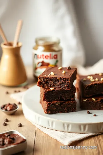 Decadent Tahini Nutella Brownies presentation