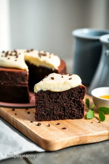 Decadent Chocolate Cake with Luscious Frosting presentation