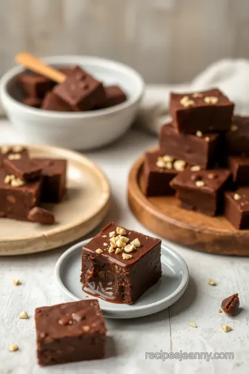 Decadent Vegan Dark Chocolate Fudge presentation