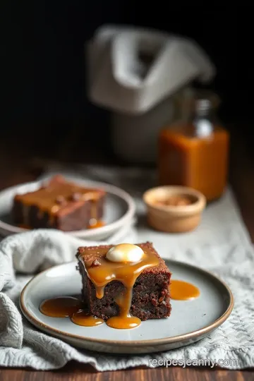 Decadent Vegan Salted Caramel Brownie Ice Cream presentation