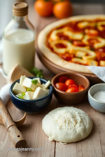 Delicious Homemade Paneer Pizza ingredients