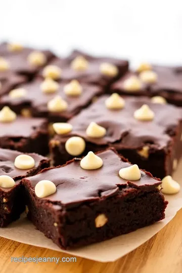 Decadent Chocolate Brownies with White Chocolate Chips presentation