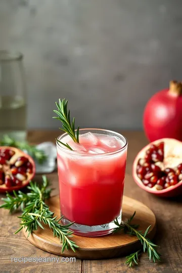 Festive Rosemary Pomegranate Margarita presentation