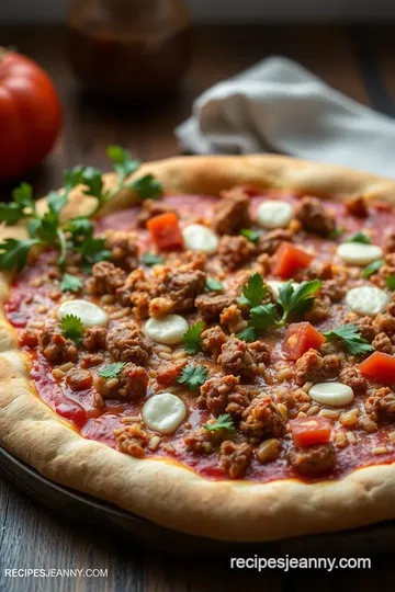 Flavorful Beef Mince Pizza Delight presentation