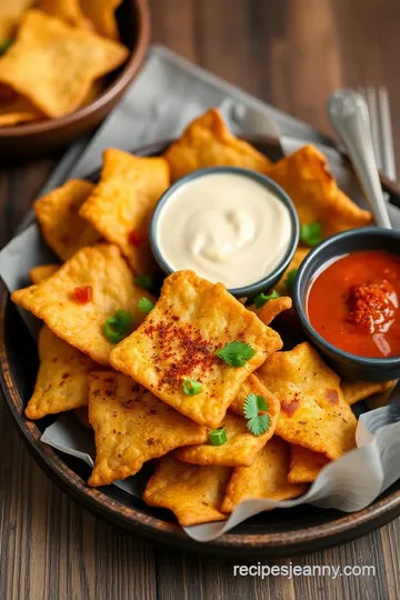 Fried Nacho Chips with Flavorful Spices presentation