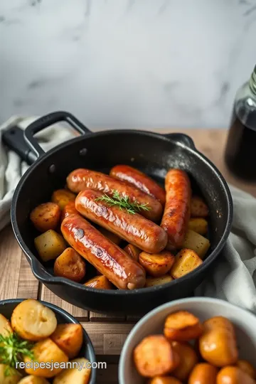 Frying Potatoes & Smokies with Tomato Delight steps