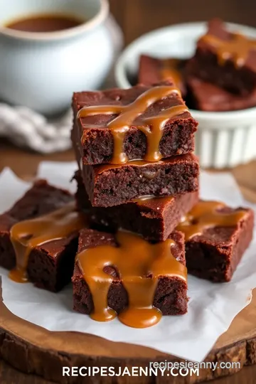 Gooey Salted Caramel Brownies presentation