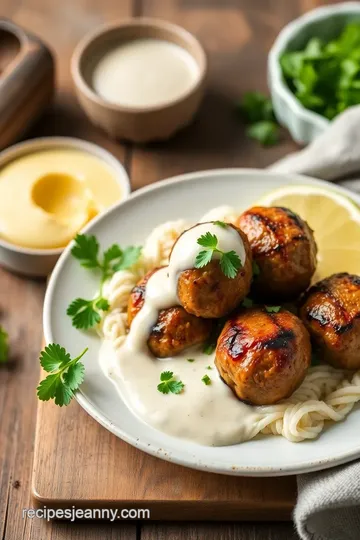 Grilled Meatballs with Creamy Coconut Sauce steps