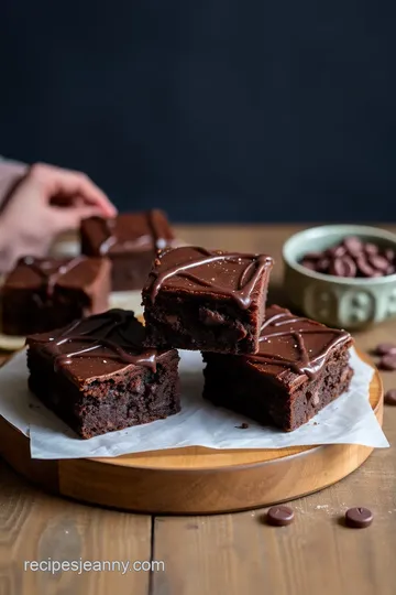 Cosmic Brownies with Chocolate Ganache presentation