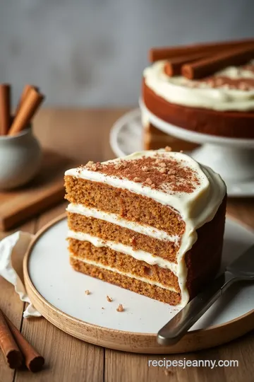 Layered Spice Cake with Creamy Frosting Delight presentation