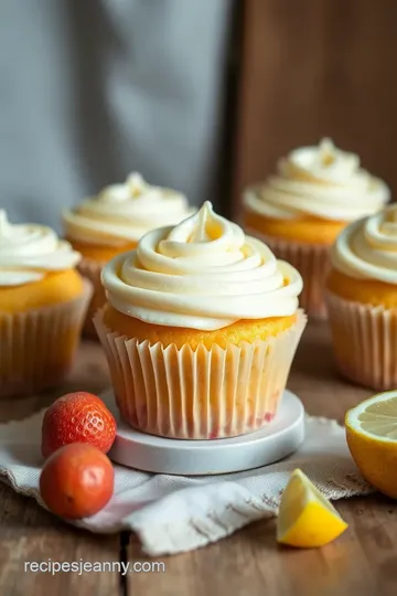 Lemon Cupcakes with Mascarpone Frosting presentation