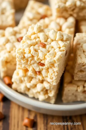 Buttery Toffee Rice Krispie Treats presentation