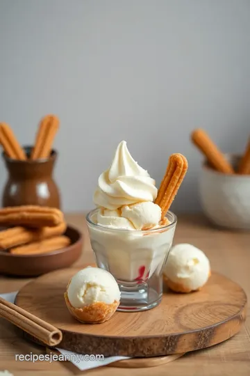 No-Churn Churro Ice Cream Delight presentation