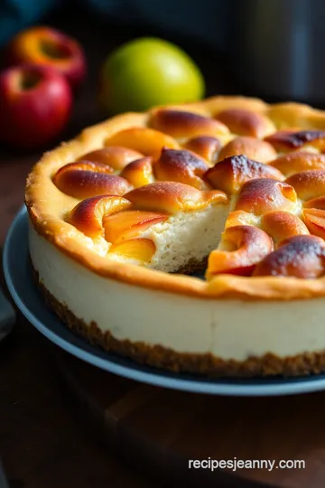 Peach Cobbler Cheesecake presentation