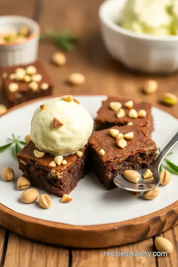 Pistachio Brownie Ice Cream Sandwiches presentation