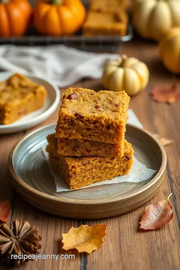 Pumpkin Chocolate Chip Cookie Bars Delight presentation