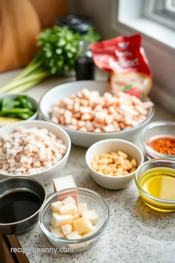 Diced Chicken Stir-Fry ingredients