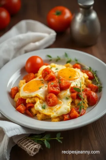 Scrambled Eggs with Tomatoes & Spice presentation