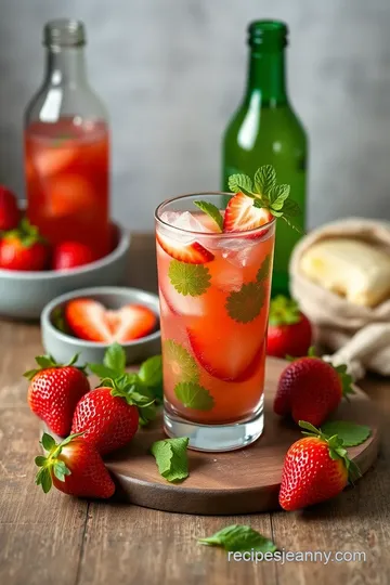 Stirred Strawberry Rhubarb Mojito Delight ingredients