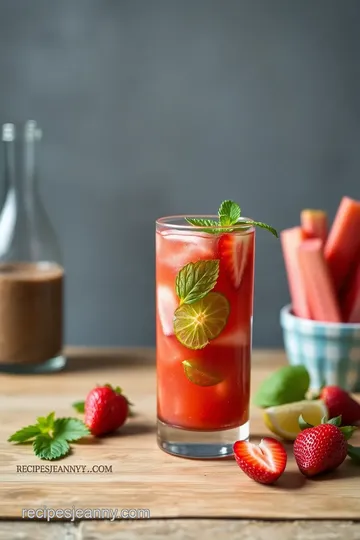 Stirred Strawberry Rhubarb Mojito Delight presentation