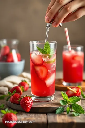 Stirred Strawberry Rhubarb Mojito Delight steps