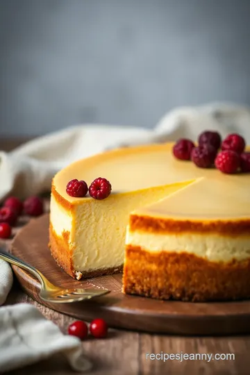 The Ultimate Creamy Classic Cheesecake presentation