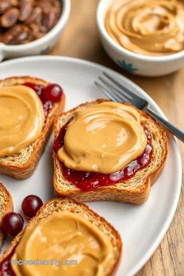 Bread Grain Peanut Butter and Jelly Sandwich presentation