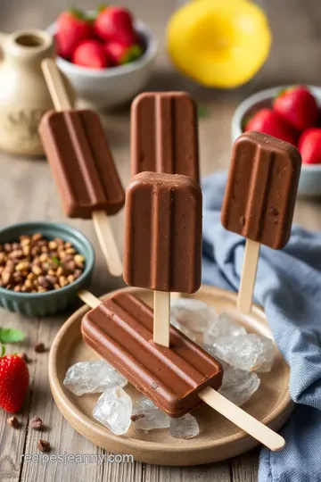 Vegan Chocolate Fudge Pops presentation