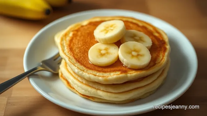 Mini Banana Pancakes with Honey Maple Syrup